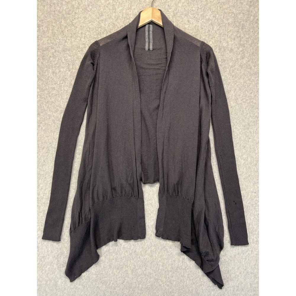 Rick Owens Dark Shadow‎ Distressed Merino Wool Draped Cardigan Womens S Italy